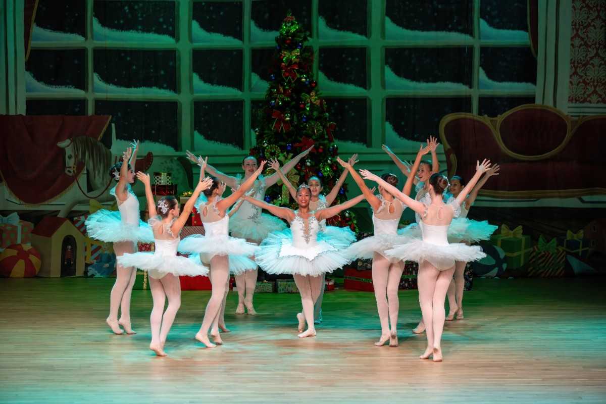 Children performing a ballet recital on stage