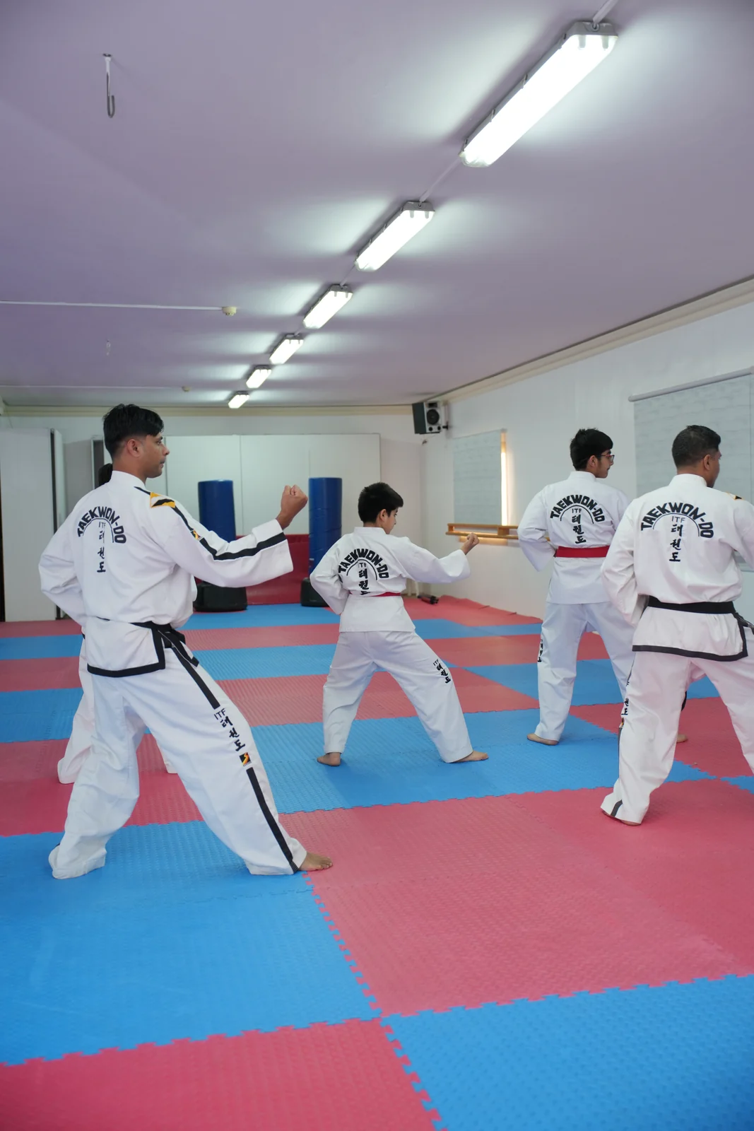 Pattern work in the taekwondo hall