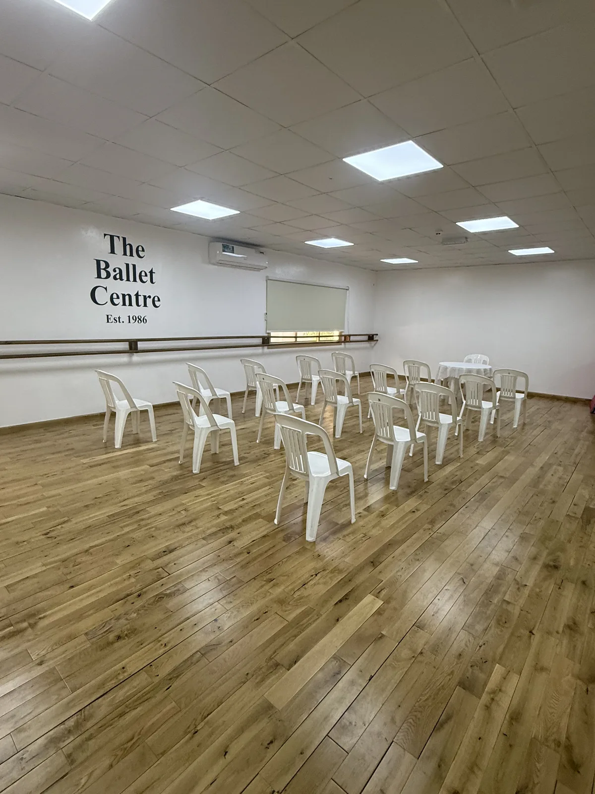 A studio laid out for an examination
