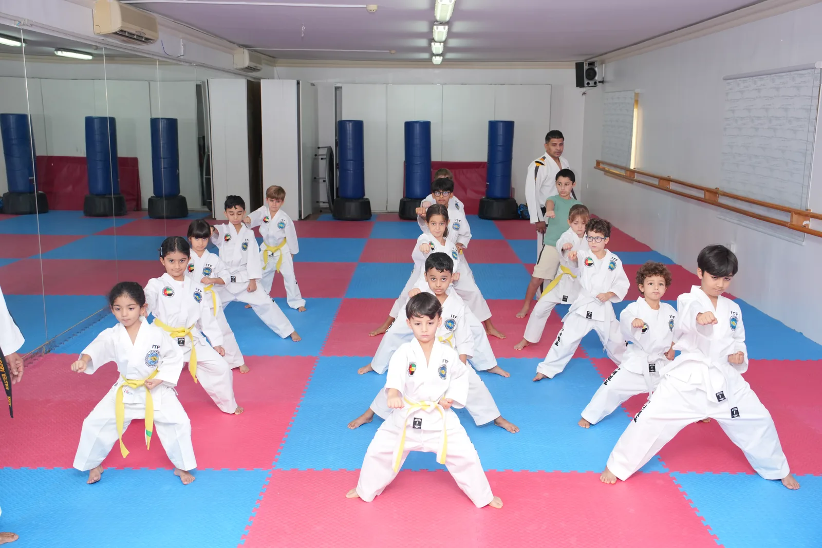 The taekwondo floor, mid class