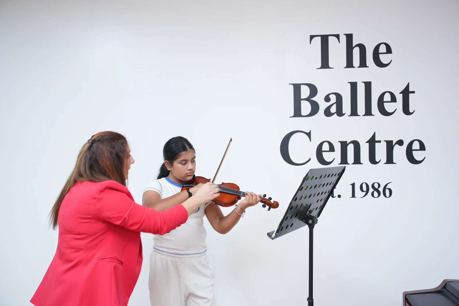 A violin lesson at the centre