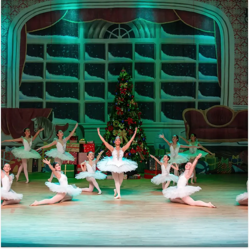 Dance students rehearsing together in a studio